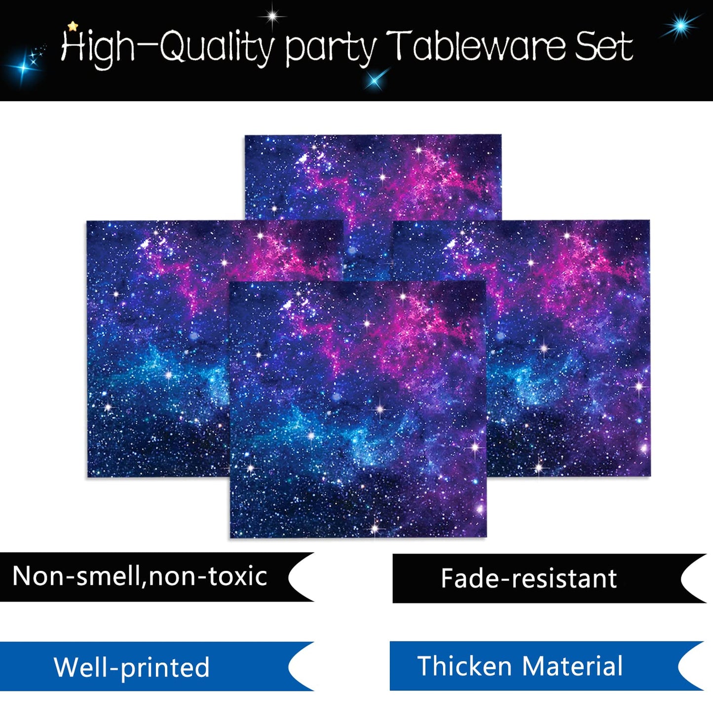Space Galaxy Party Supplies Tableware Set Outer Space Theme Birthday
