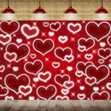 Red Heart Photo Backdrop Valentines Decorations 10x8FT Early 2000s
