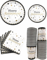 Serves 30 Happy Retirement Complete Party Pack 9 Dinner Paper Plates