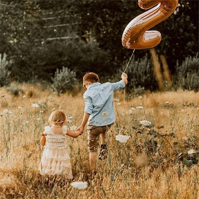 40 Inch Rose Gold Foil Balloon Number 2, Large Self Inflating Number