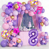 9Pcs Kpop Birthday Decorations - Kpop Music Balloons Hot Pink Mus 8