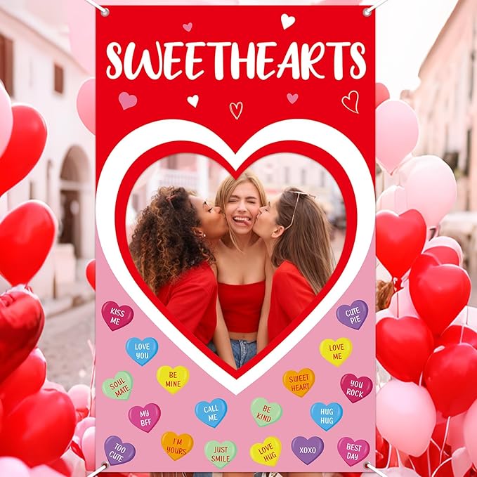 Valentine's Day Candy Heart Photo Prop Selfie Frame Valentine's Day