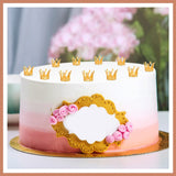 12 Pcs Crown Cake Topper Mini Baby Crown Tiny Queen Small Alloy Gold