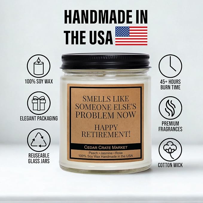 Cedar Crate Market Retirement Gift for Woman Men Teacher Smells Like
