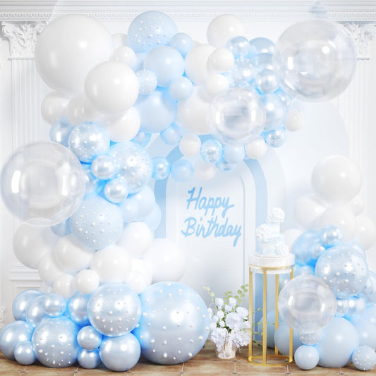 Blue Balloon Arch Kit 177Pcs Blue and White Balloon Arch Kit with