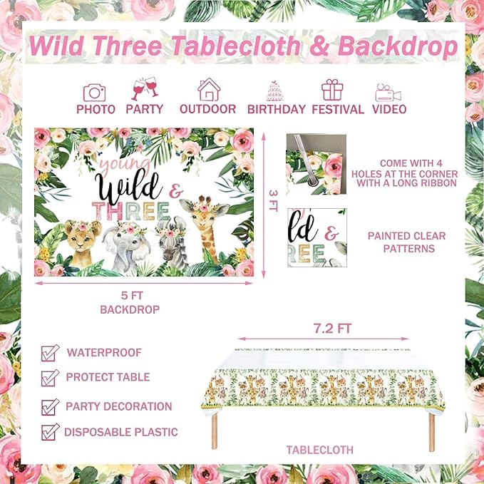 231 PCs Young Wild and Three Decorations Girl Hombae Jungle Safari