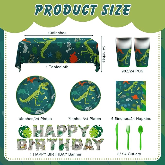 Dinosaur Birthday Decorations 170 Pcs Dinosaur Party Supplies