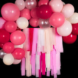 PartyWoo Pink and Red Crepe Paper Streamers 4 Rolls 328 ft Pack of