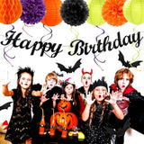 Black Green Orange Purple Halloween Birthday Party Decorations 21pcs