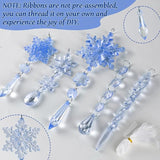 18pcs Crystal Christmas Ornaments for Christmas Tree Decorations-Dark