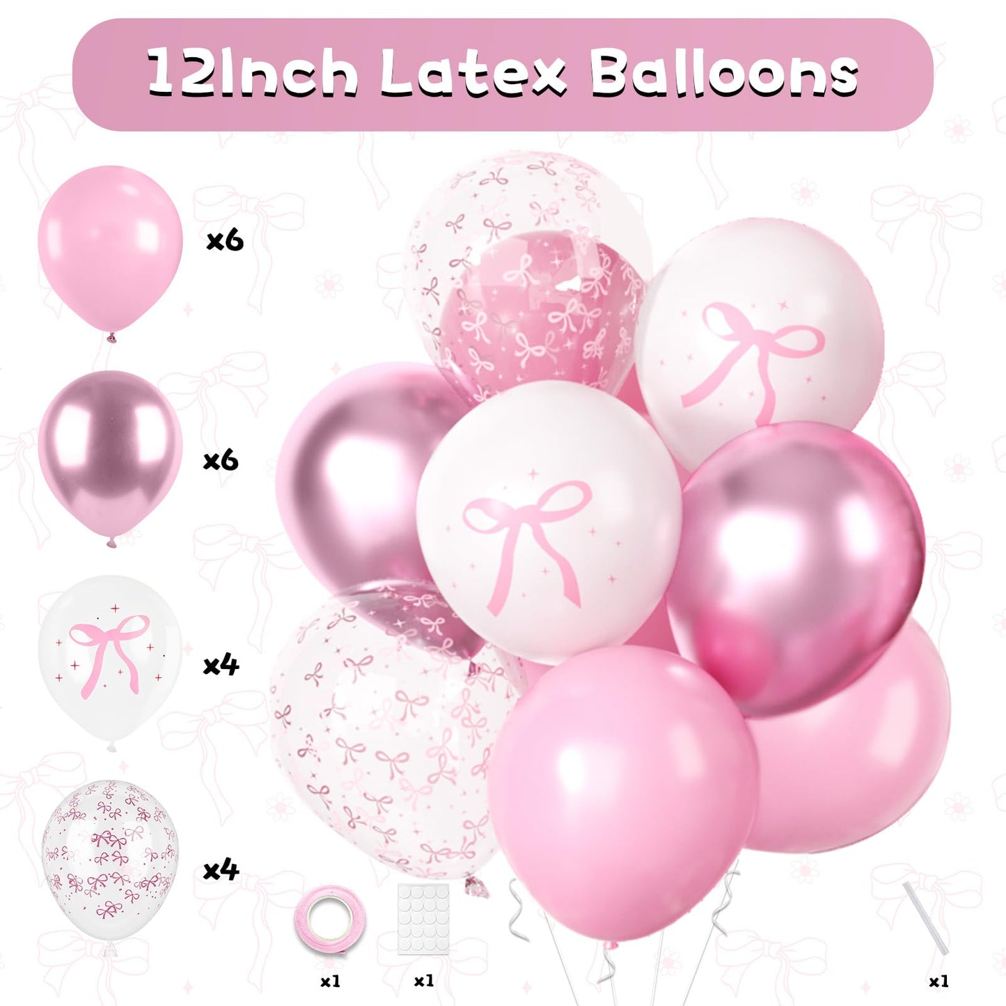 Pink Bow Birthday Party Supplies,Coquette Birthday Decorations