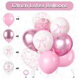 Pink Bow Birthday Party Supplies,Coquette Birthday Decorations