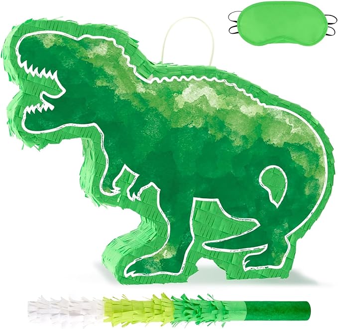 WERNNSAI Dinosaur Piñata - Watercolor Green Dinosaur Piñata Birthday