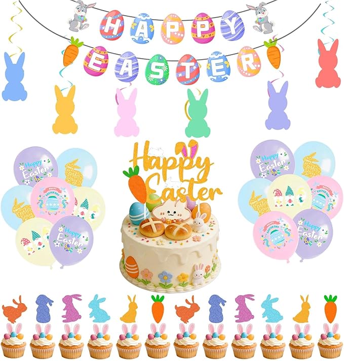 35PCS Easter Decoration Set Happy Easter Banner Suitable for Holiday