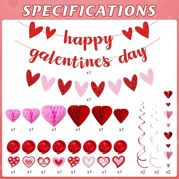 FunnyPars Galentines Day Decorations for Party Happy Galentine's Day