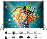 10x5ft Movie Night Party Backdrop for Photo Tickets Popcorn Movie