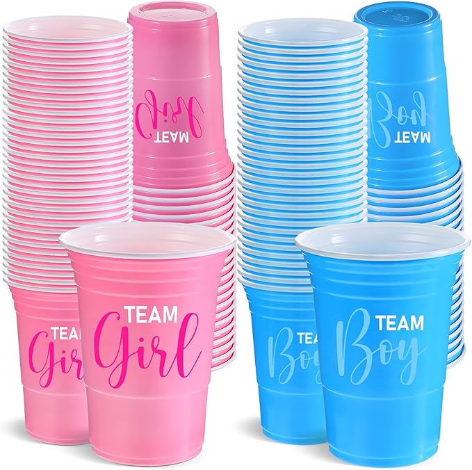 30 Pcs Gender Reveal Plastic Blue Pink Cups Gender Reveal Cups