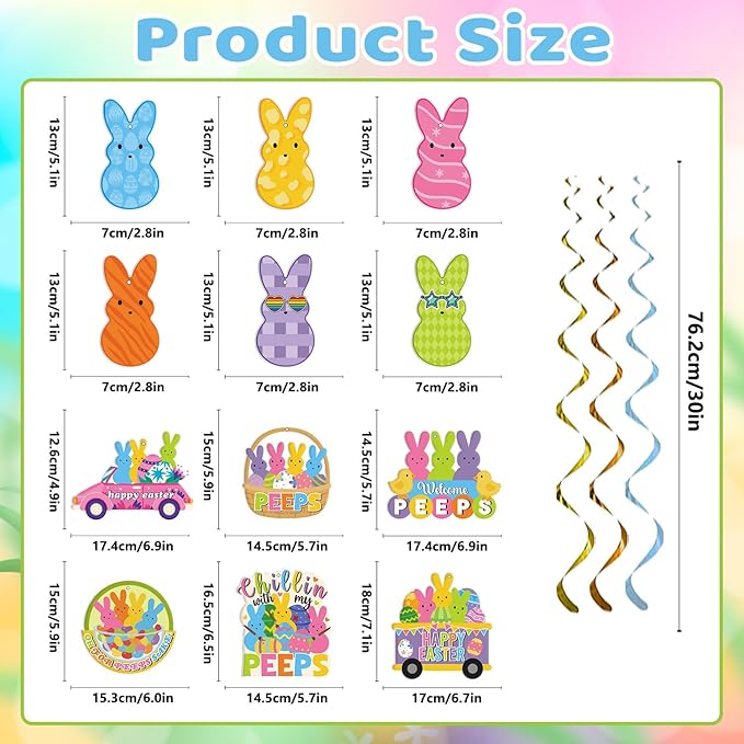 57pcs Easter Party Decorations Banner Set Include Happy Easter