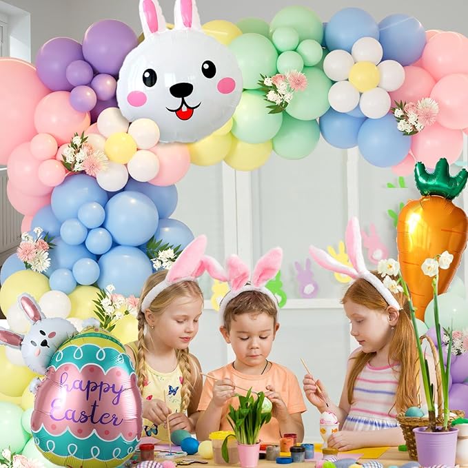 155 Pcs Easter Balloon Garland Arch Kit Easter Party Supplies with