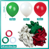 KADBANER White Red Green Balloons,100 Pack 12 Inch Latex Balloons,for