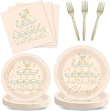96PCS Champagne Tower Birthday Paper Plates Napkins Bachelorette