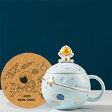 Yalucky Kawaii Astronaut Cup Space Embossed Planet Mug, Cute Ceramic