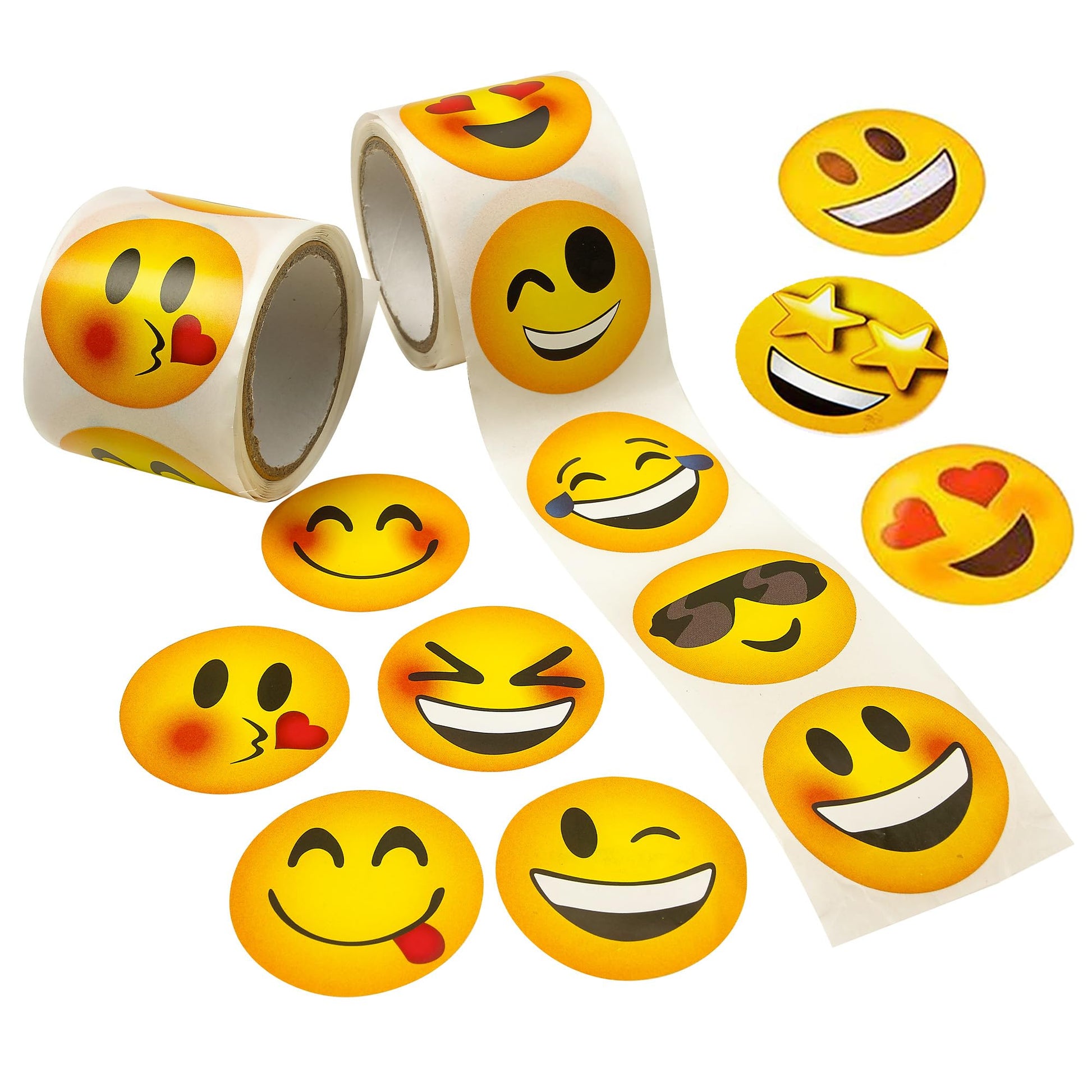 Playbees Emoticon Stickers - 2 Rolls - Kids' Party Favors, Game