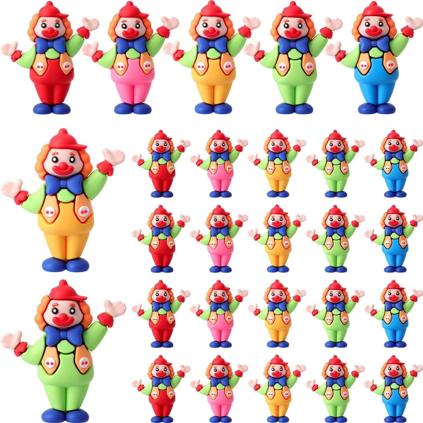 Soulchen 25 Pcs Tiny Clown Figurines Clown Figurines Statues Funny