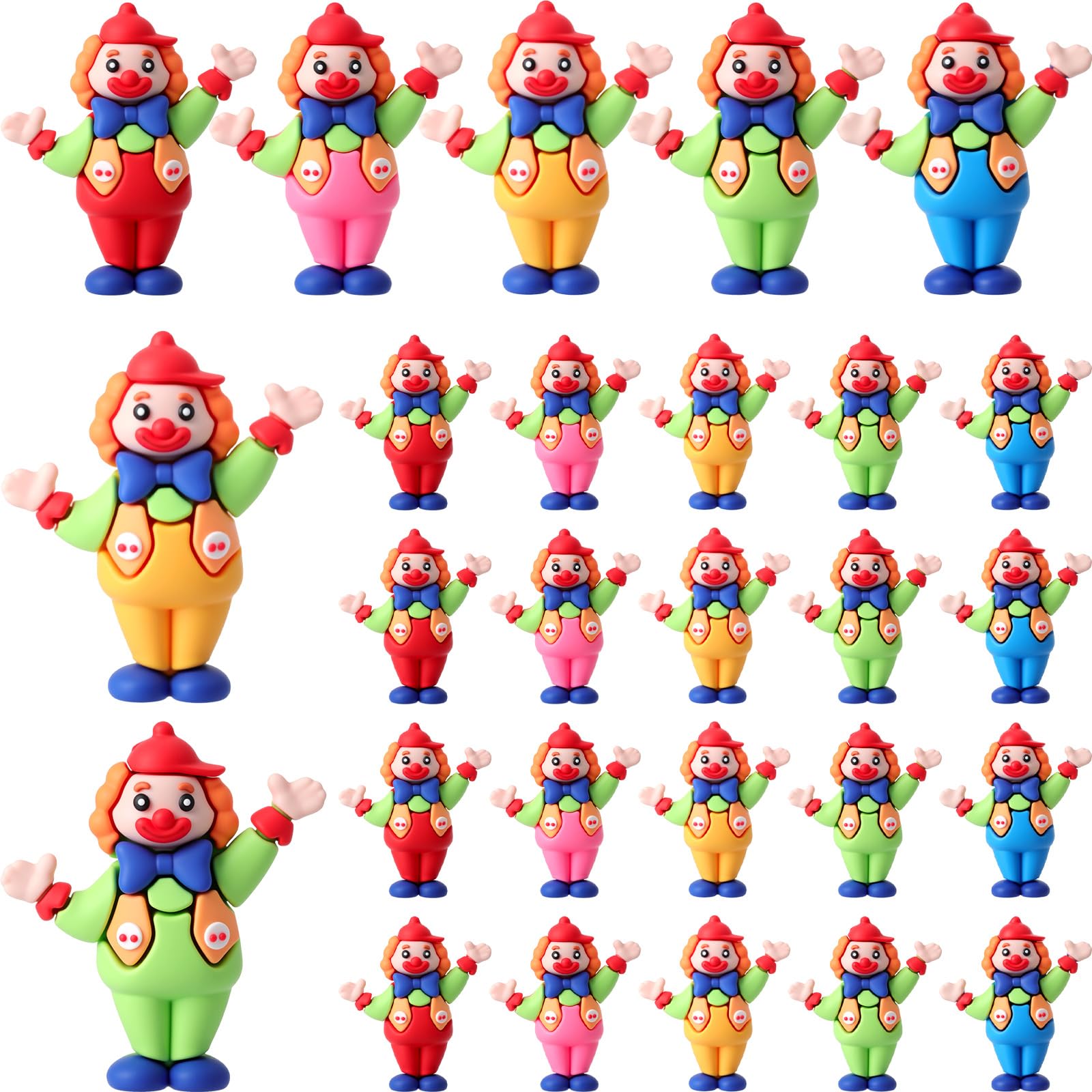 Soulchen 25 Pcs Tiny Clown Figurines Clown Figurines Statues Funny