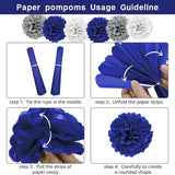 Retirement Party Decorations Blue Silver 20PCS Kit Banner Backdrop