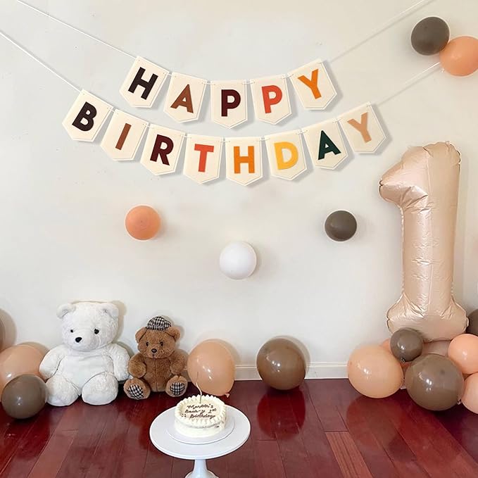 Boho Felt Happy Birthday Banner Bohemian Birthday Party Decorations