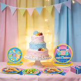 96Pcs Cartoon Girls 1st Birthday Plates and Napkins English Teacher