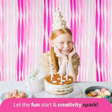 Captain Décor 8 Pink Streamers with White, 656ft Pack of Pink Crepe