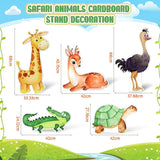 5 Pcs Large Jungle Safari Animal Cardboard Cutouts 16.5 to 26.4 inch