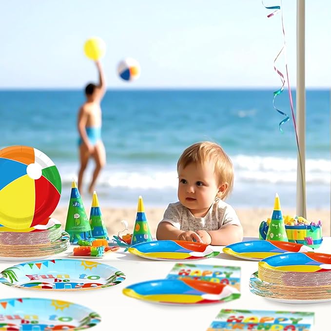 96Pcs Beach Ball Party Supplies Summer Beach Ball 1st Birthday