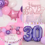 30th Birthday Decorations for Her,Pink Purple 30th Birthday