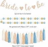 Light Dusty Blue Beige Champagne Bridal Shower Party Decorations