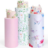Set of 3 Wildflowers Bridal Shower Spandex Cylinder Stand Cover for