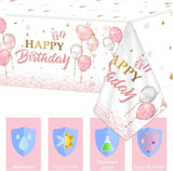 3 Pieces Pink Rose Gold Tablecloth for Rose Gold Birthday Decoration