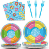 96PCS Pool Party Plates and Napkins Sets Beach Ball Plates Party