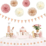 Pink Champagne Peach Rose Gold Boho Party Decorations 23pcs Women