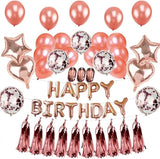 Rose Gold Birthday Balloons Party Decorations Set 38 Pack Party