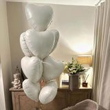 Cream Heart Balloons, 18 Inch Cream Heart Foil Balloons, 12Pcs Boho