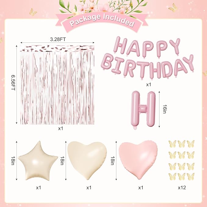 Dusty Pink and Gold Birthday Decorations for Women Girls Dusty Pink