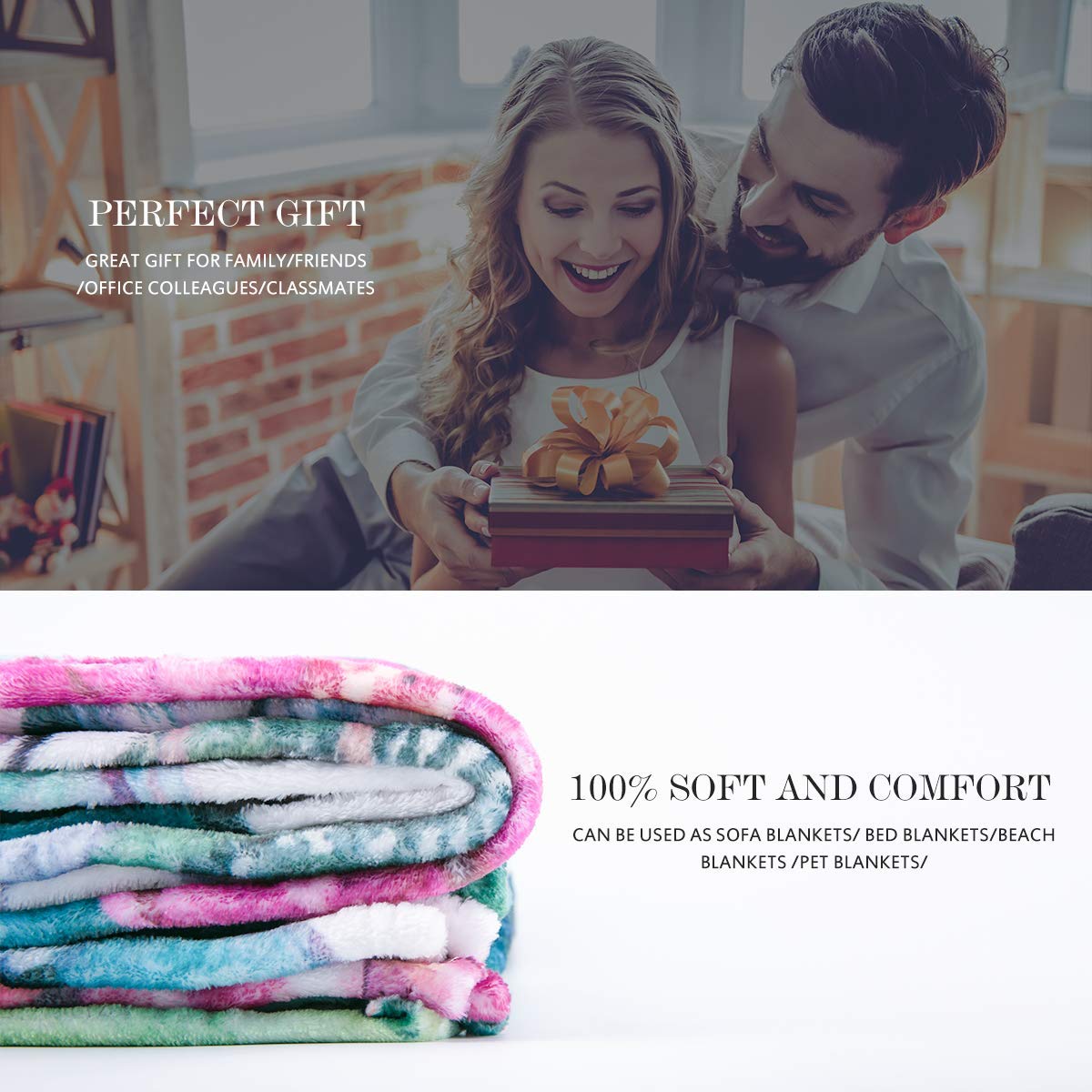 Jekeno Checkered Bow Throw Blanket Gifts for Women Girls Her, Bow