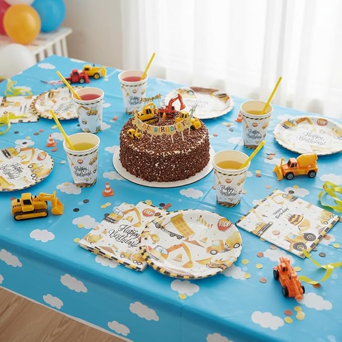 96PCS Construction Birthday Party Supplies Construction Party