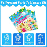 96 Pcs Hawaiian Aloha Retirement Party Plates Luau Tropical Happy