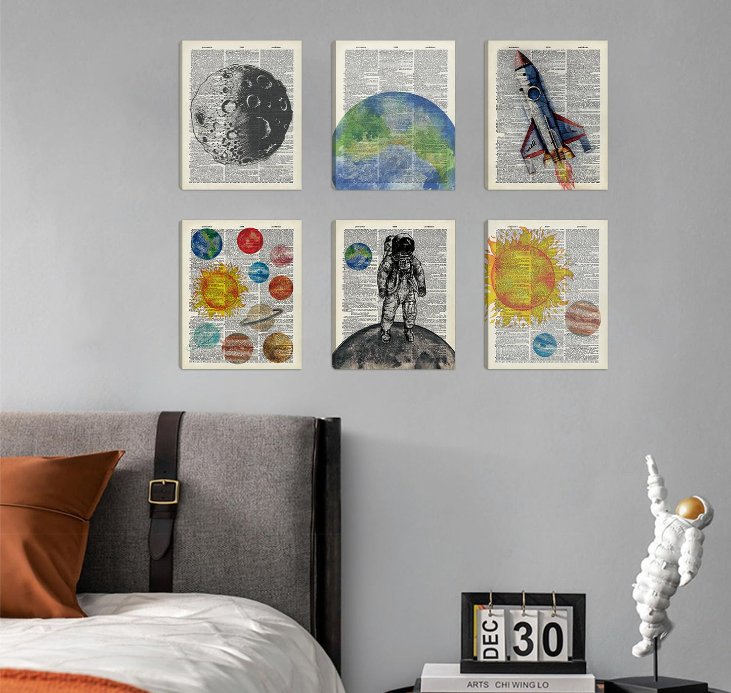 CHDITB Space Exploration Canvas Wall Art, Solar System Wall Decor, Set