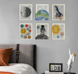 CHDITB Space Exploration Canvas Wall Art, Solar System Wall Decor, Set