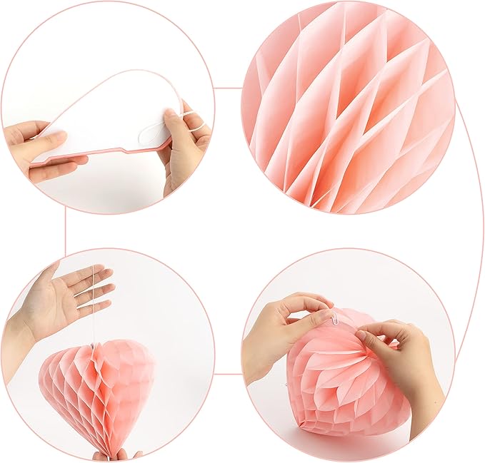 31 Pcs Valentines Day Swirl String Cutout Decoration Kit with Banner